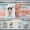 Signs of damaged skin barrier causing dryness redness and irritation